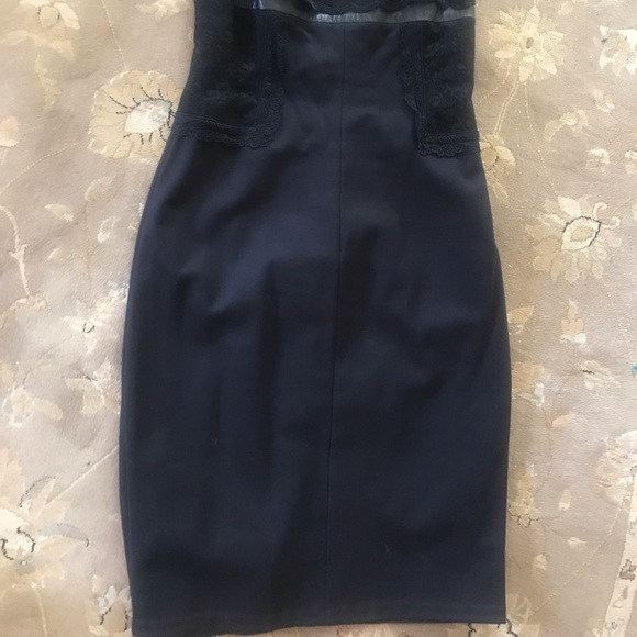 Darnier body con dress with leather and lace sz 4 as new - Picture 7 of 7
